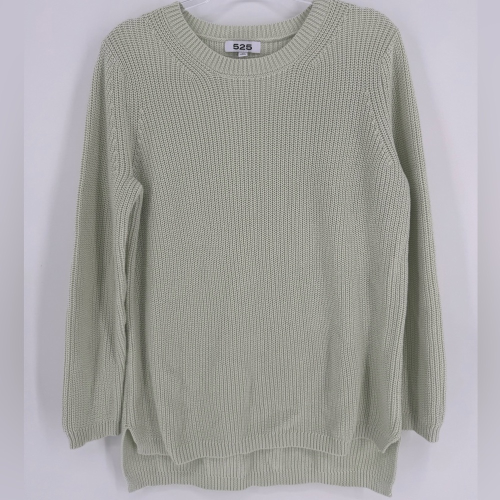 525 America 100% Cotton Light Green Knit Sweater, Size‎ XS